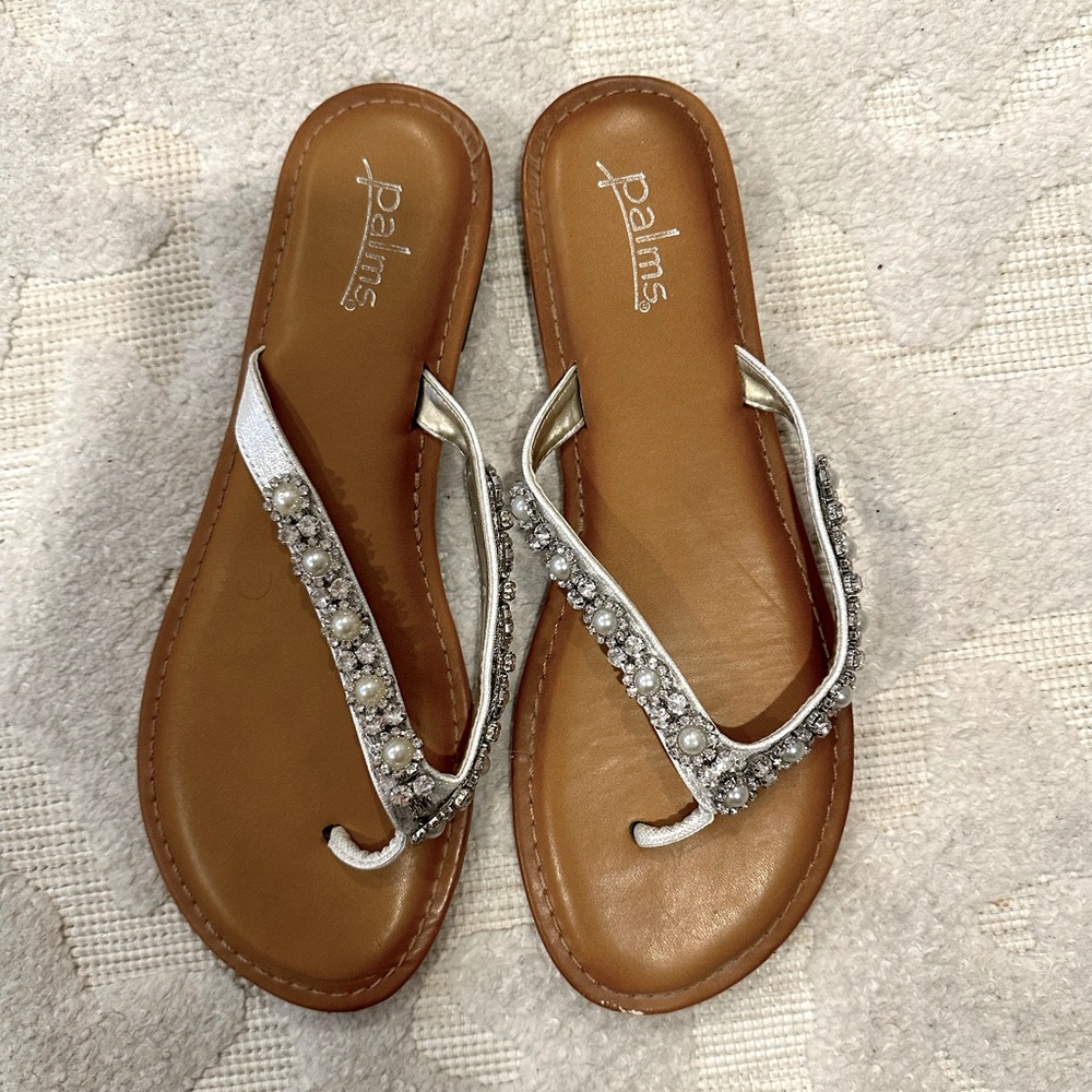 White Rhinestone Sandals
